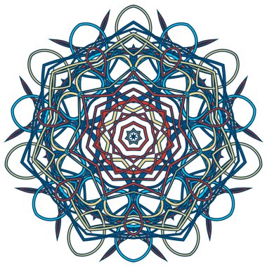 Arapça renkli Mandala. Etnik kabile süsler