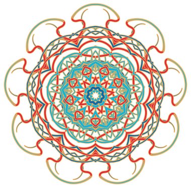 Arapça renkli Mandala. Etnik kabile süsler