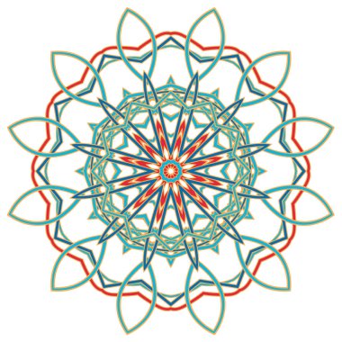 Arapça renkli Mandala. Etnik kabile süsler