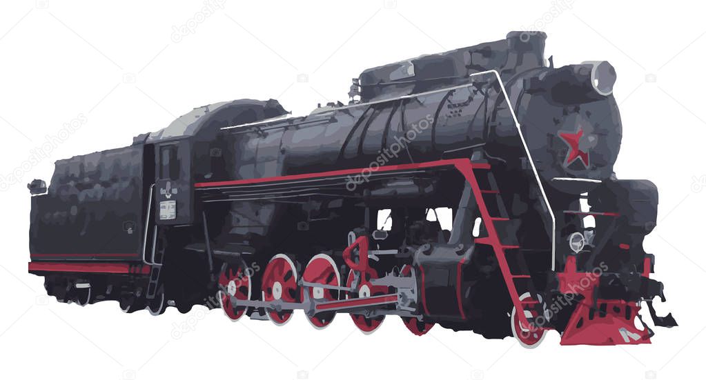 Old retro locomotive