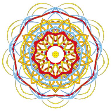 Arapça renkli Mandala. Etnik kabile süsler