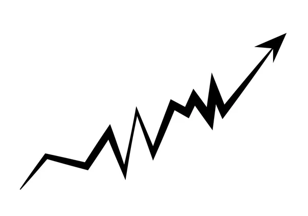 검은색 화살표 성장 그래프 벡터 일러스트 레이 션. — 스톡 벡터