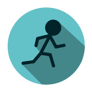 İzole düz simge adam beyaz arka plan üzerinde çalışıyor. Vektör sanat.