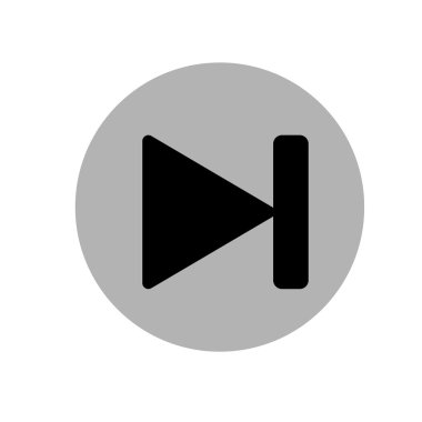 Media player simge tasarlamak ileri. Siyah ve gri simgesi. Vektör çizim