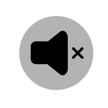 Ses kapalý media player simge tasarlamak. Ses vektör simge yok. Siyah ve gri simgesi. Vektör çizim