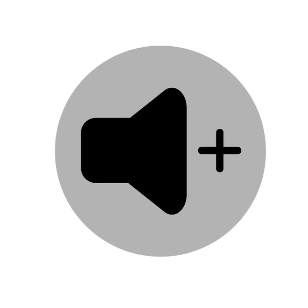 Lautstärke runter Media Player Icon Illustration. Volumen plus Symbol. schwarz-graues Symbol. Vektorillustration — Stockvektor