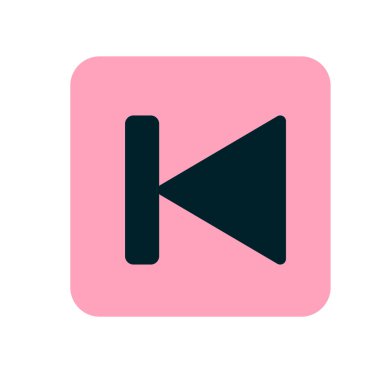 Geriye dönük medya oynatıcı simge tasarlamak. Pembe düz simgesi. Vektör çizim