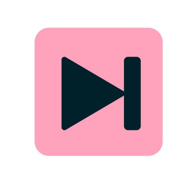 Media player simge tasarlamak ileri. Pembe düz simgesi. Vektör çizim