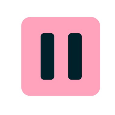 Duraklat simge tasarlamak. Pembe simgesi. Vektör çizim