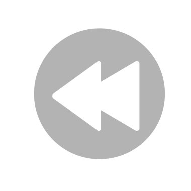 Önceki medya oynatıcı simge tasarlamak. Gri ve beyaz simgesi. Vektör çizim