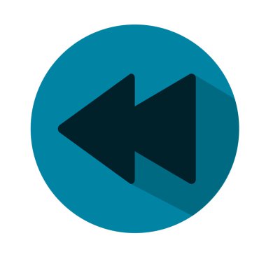 Önceki medya oynatıcı simge tasarlamak. Mavi düz kutsal kişilerin resmi. Vektör çizim