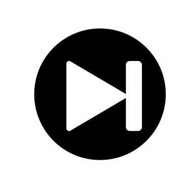 Media player simge tasarlamak ileri. Siyah ve beyaz simgesi. Vektör çizim