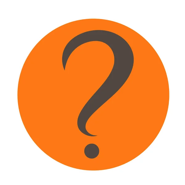 Question mark in orange circle. Vector icon. Flat design style — Stock Vector