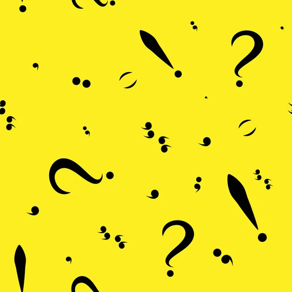 Siyah noktalama işaretleri ile Seamless modeli. Sarı arka plan. Vektör çizim