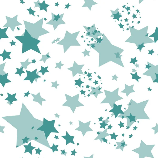 Muster mit dunkelblauen Sternen. nahtloser weißer Hintergrund. transparente Sterne. Vektorillustration — Stockvektor