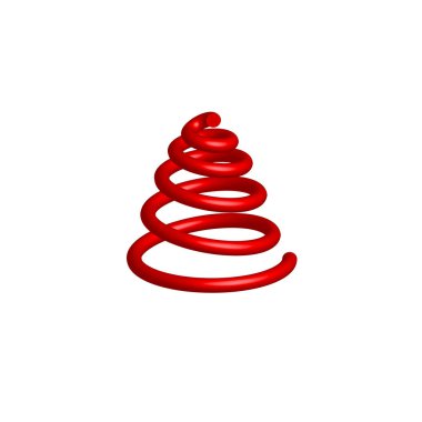 Kırmızı basit birim Noel ağacı bir spiral şeklinde. Vektör çizim