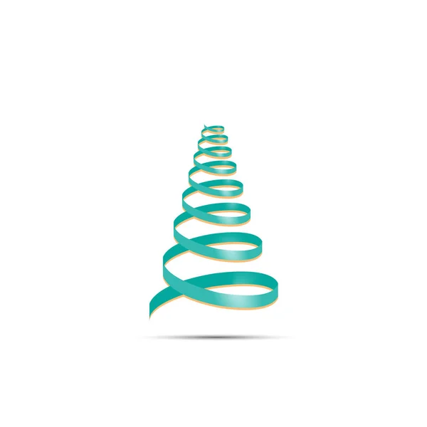螺旋状の形でシンプルなクリスマス ツリー。ベクトル図 — ストックベクタ