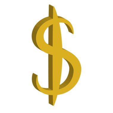 Altın Paritesi işareti. Dolar işareti. Vektör çizim