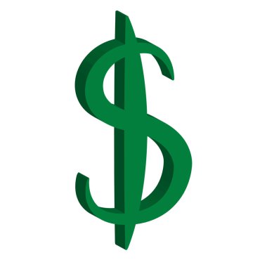 Yeşil para birimi işareti. Dolar işareti. Vektör çizim