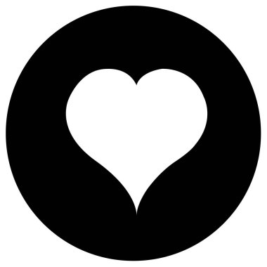 Siyah arka plan üzerine beyaz kalp. Düz illüstrasyon