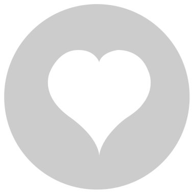 Gri arka plan üzerinde beyaz kalp. Düz illüstrasyon