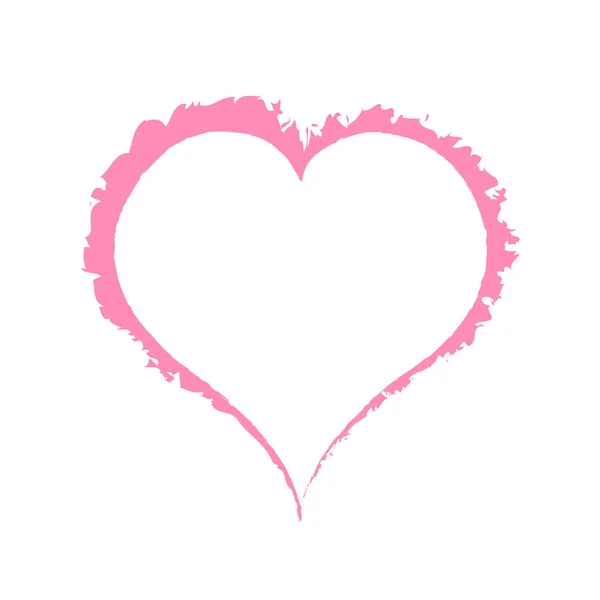 Corazón de grasa rosa sobre fondo blanco. Ilustración — Vector de stock