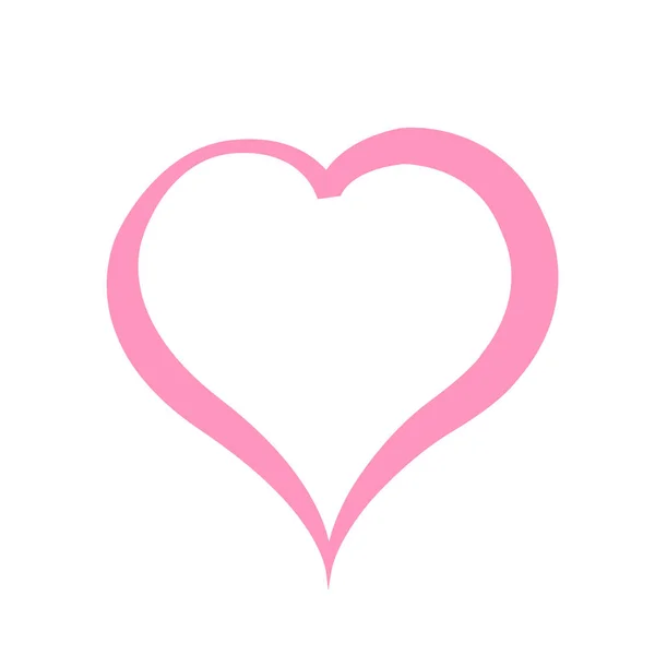 Corazón rosa sobre fondo blanco. Ilustración — Vector de stock