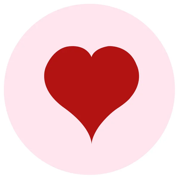 Pembe bir arka plan üzerinde kırmızı kalp. Düz illüstrasyon — Stok Vektör