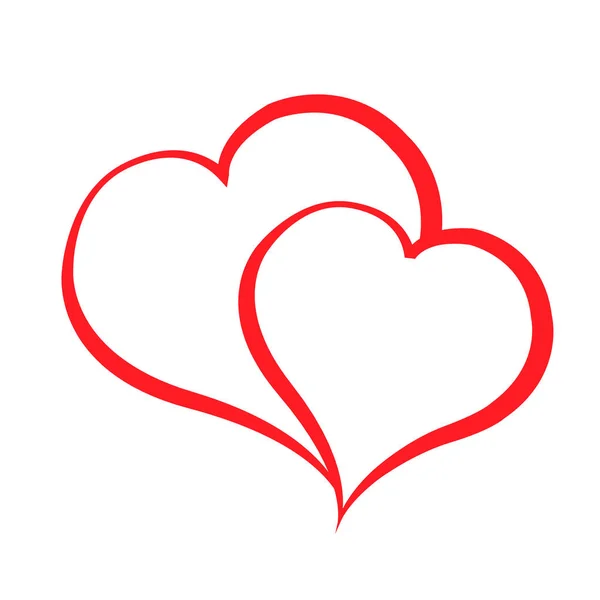 Beyaz arka plan üzerinde iki kırmızı yağ kalp. İllüstrasyon — Stok Vektör