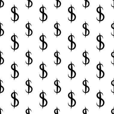 Siyah dolar para küçük boyutlarda. Seamless modeli. Vektör çizim