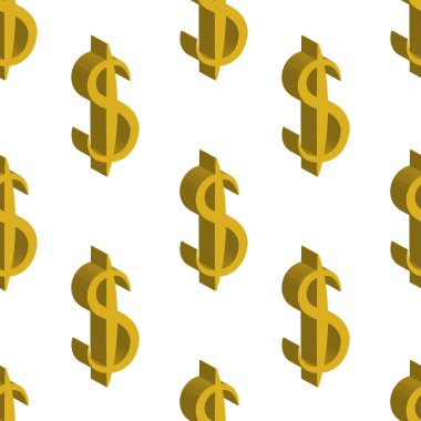 Altın dolar para. Seamless modeli. Vektör çizim