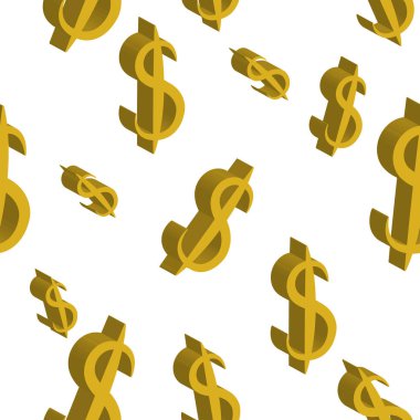Altın dolar para farklı boyutlarda. Seamless modeli. Vektör çizim
