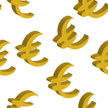 Altın euro para aynı boyutlarda. Seamless modeli. Vektör çizim