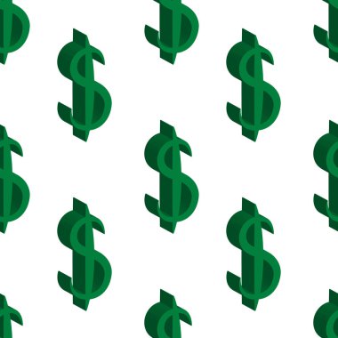 Yeşil Doları para. Seamless modeli. Vektör çizim