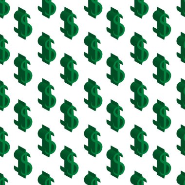 Yeşil Doları para küçük boyutlarda. Seamless modeli. Vektör çizim