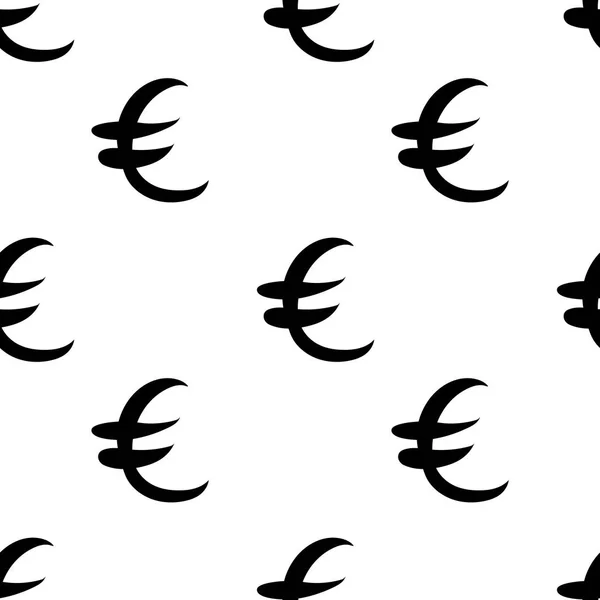 Svart euron pengar. Seamless mönster. Vektorillustration — Stock vektor