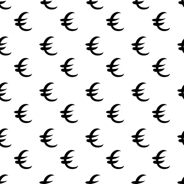 黑色欧元钱小尺寸。无缝模式。矢量图 — 图库矢量图片