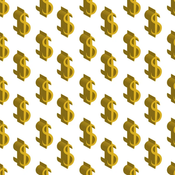 Arany dollár pénzt kis méretben. Varrat nélküli mintát. Vektoros illusztráció — Stock Vector
