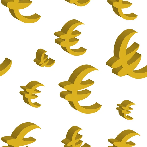 Guld euro pengar olika storlekar. Seamless mönster. Vektorillustration — Stock vektor