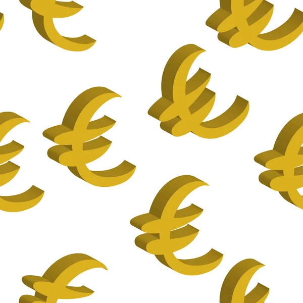Guld euro pengar samma storlekar. Seamless mönster. Vektorillustration — Stock vektor