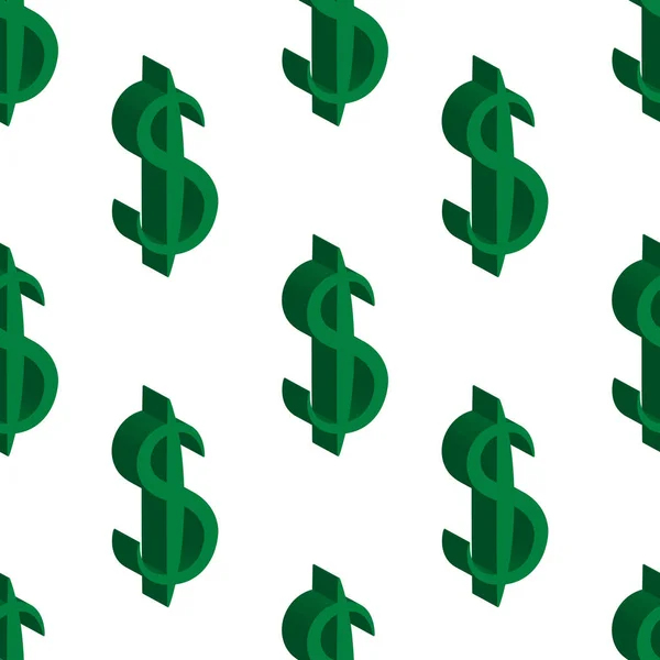 Green dollar money. Seamless pattern. Vector illustration — Stock Vector