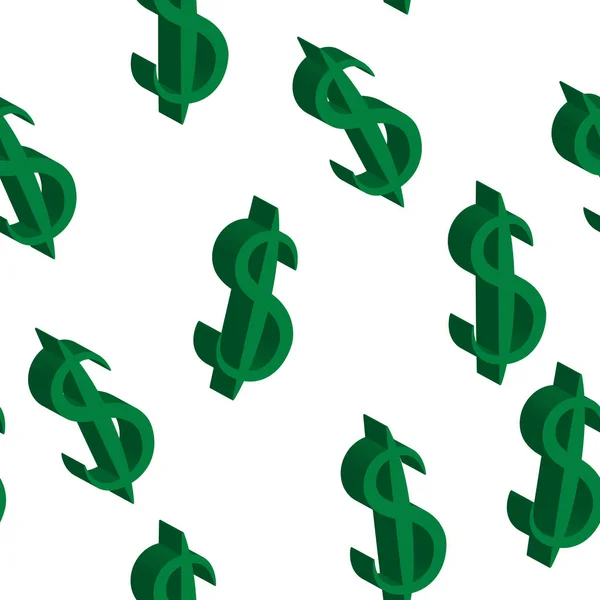 Zöld dollár pénzt azonos méretű. Varrat nélküli mintát. Vektoros illusztráció — Stock Vector