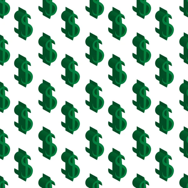 Zöld dollár pénzt kis méretben. Varrat nélküli mintát. Vektoros illusztráció — Stock Vector