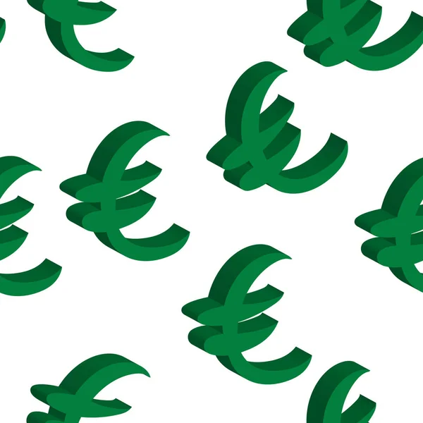 Grön euro pengar samma storlekar. Seamless mönster. Vektorillustration — Stock vektor