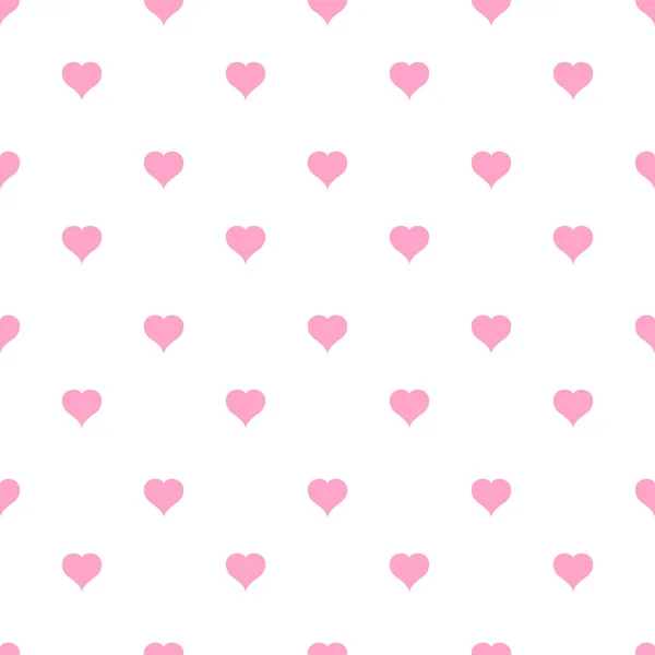 Pink hearts pattern on white background. Vector illustration — Stock Vector