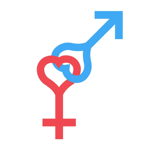 Sex heart symbol. Gender man and woman symbol. Male and female abstract symbol. Vector Illustration — Stock Vector