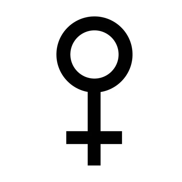 Símbolo negro sexual. Símbolo de mulher de género. Símbolo abstrato feminino. Ilustração vetorial — Vetor de Stock