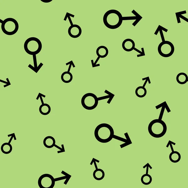 흑인 남성 상징으로 완벽 한 패턴입니다. 남자 작은 다양 한 크기에 서명합니다. 밝은 녹색 배경에 패턴입니다. 벡터 일러스트 레이 션 — 스톡 벡터