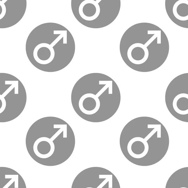 无缝模式。性别符号。性别人平符号。白人男性的抽象符号，在灰色圆圈。矢量图 — 图库矢量图片