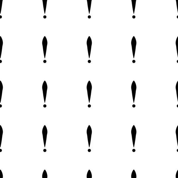 Seamless pattern of exclamation marks colored black white background. Same sizes. Vector illustration. — Stock Vector